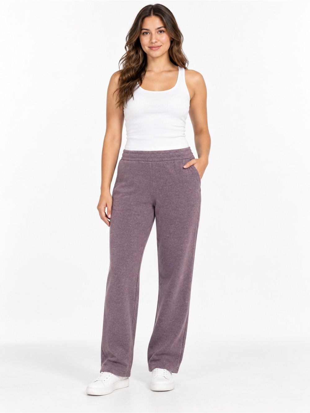Mondetta Wide-Leg Lounge Pants in Mauve